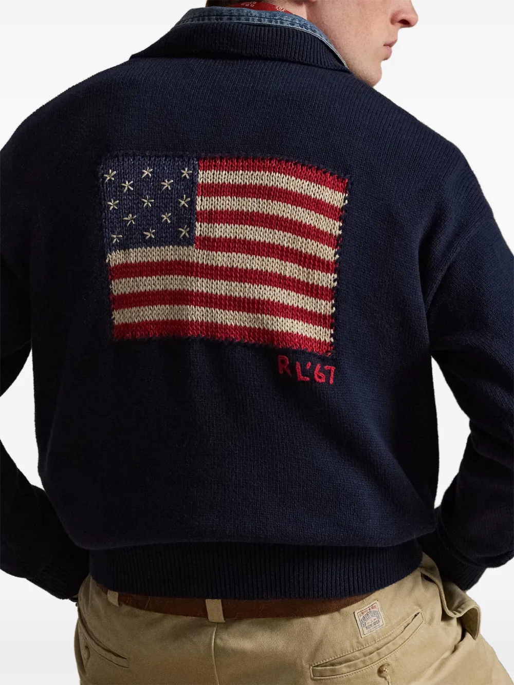 Polo Ralph Lauren Ruimvallende Flag katoenen trui Blauw