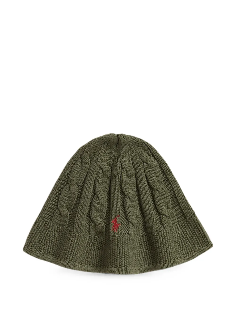 POLO RALPH LAUREN KIDS Berretto a maglia intrecciata con logo - Verde