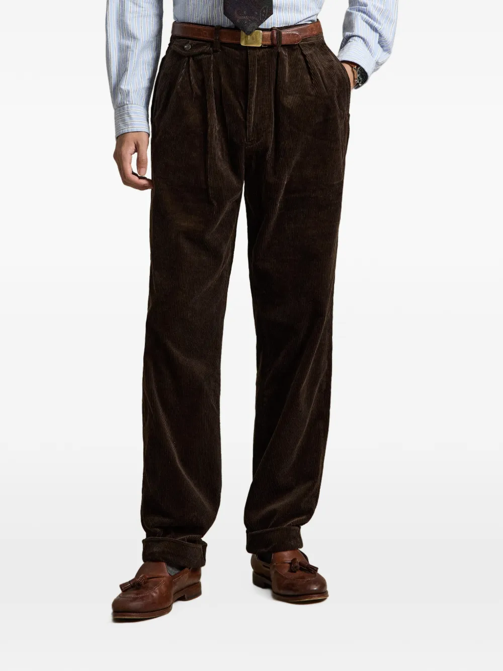 Polo Ralph Lauren Whitman ruimvallende ribfluwelen broek Bruin