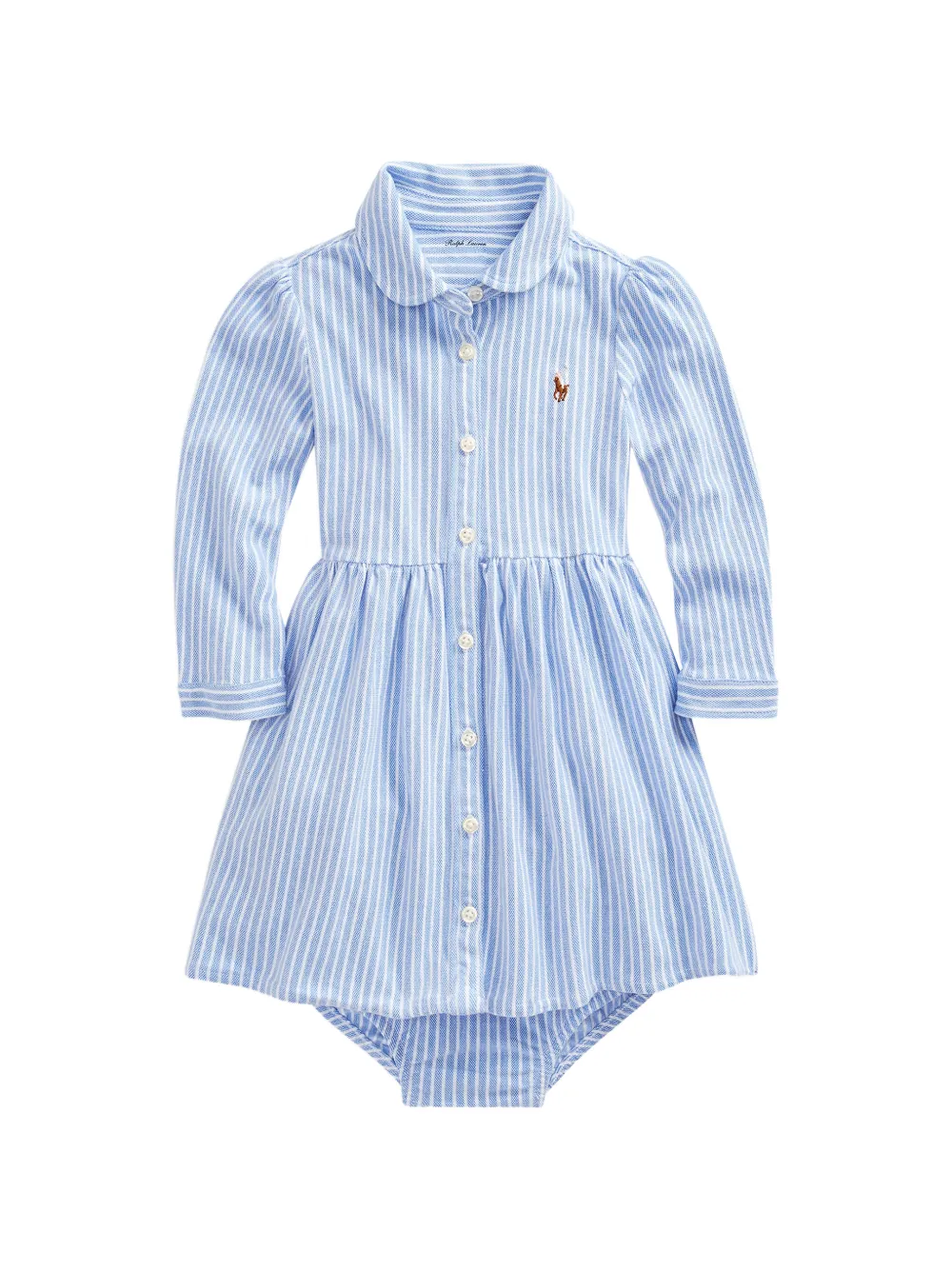 POLO RALPH LAUREN KIDS long-sleeves striped-pattern dress set (set of two) - Blue