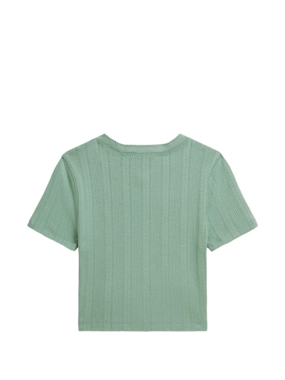POLO RALPH LAUREN KIDS Gewelfd pointelle gebreid T-shirt Groen