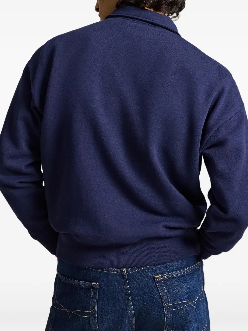 Polo Ralph Lauren Ruimvallende sweater met kraag en logo Blauw