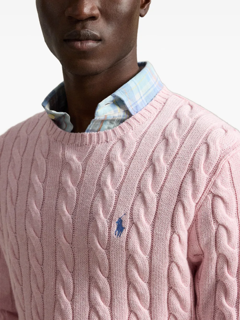 Polo Ralph Lauren Kabelgebreide trui met borduurwerk Roze