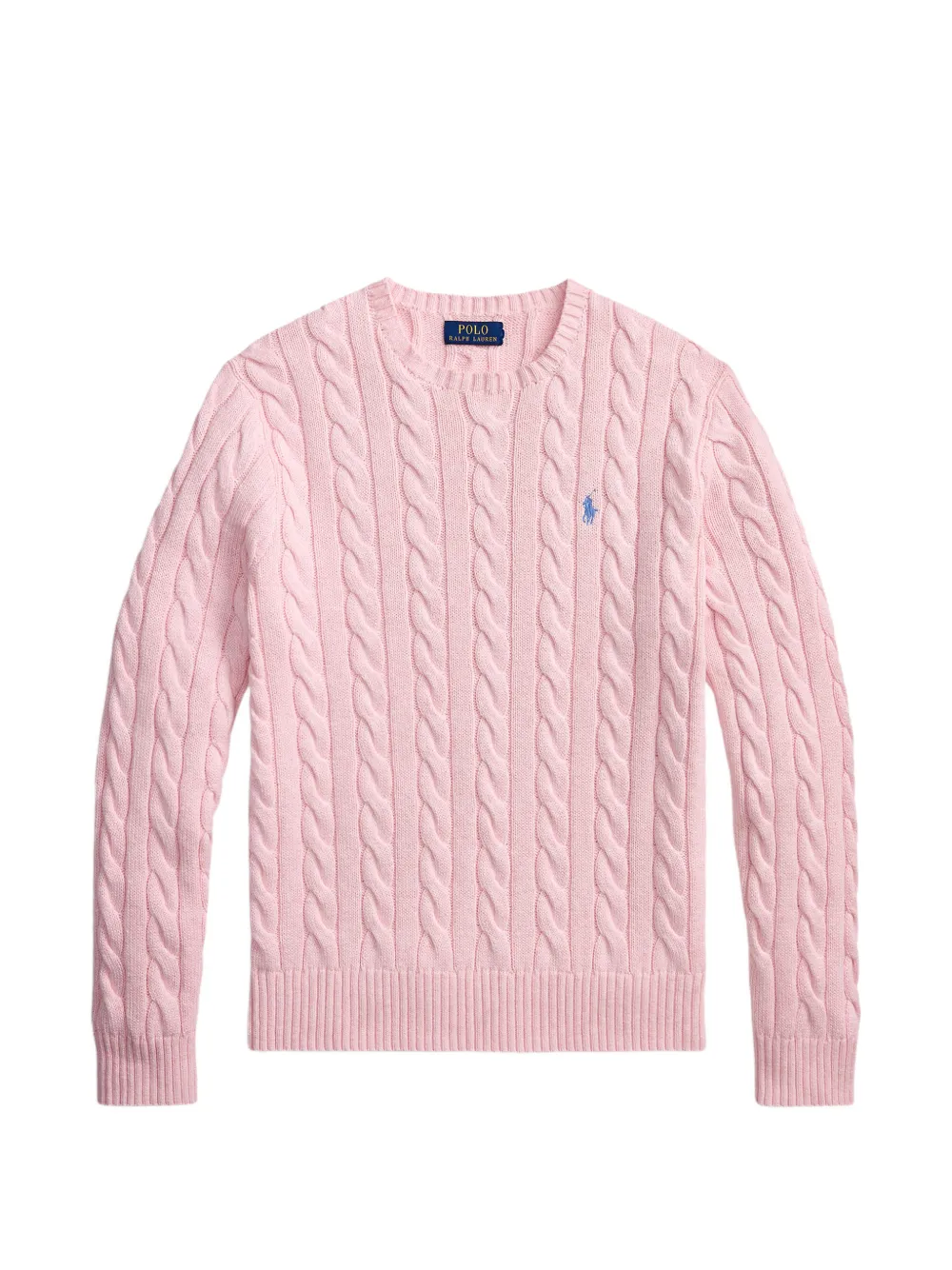 Polo Ralph Lauren Bestickter Pullover mit Zopfmuster - Rosa