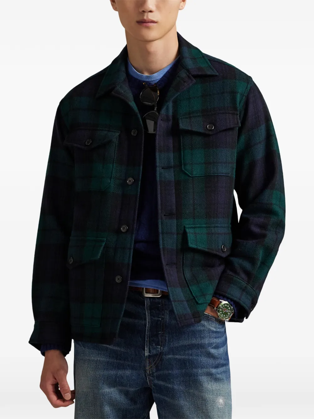 Polo Ralph Lauren Geruit shirtjack Groen