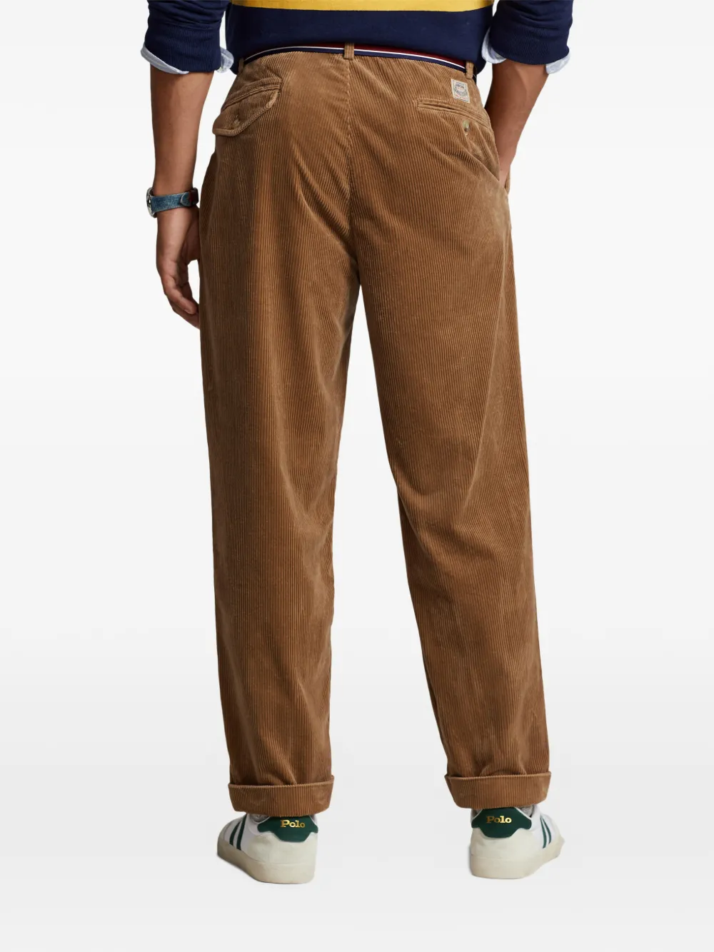 Polo Ralph Lauren Ribfluwelen plooibroek Bruin