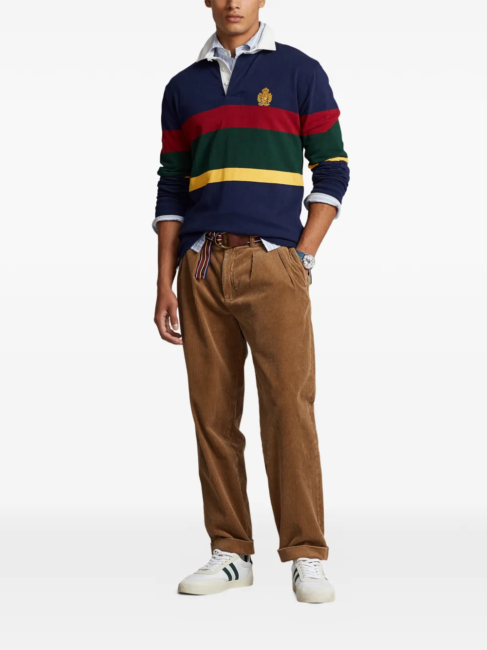 Polo Ralph Lauren Ribfluwelen plooibroek Bruin