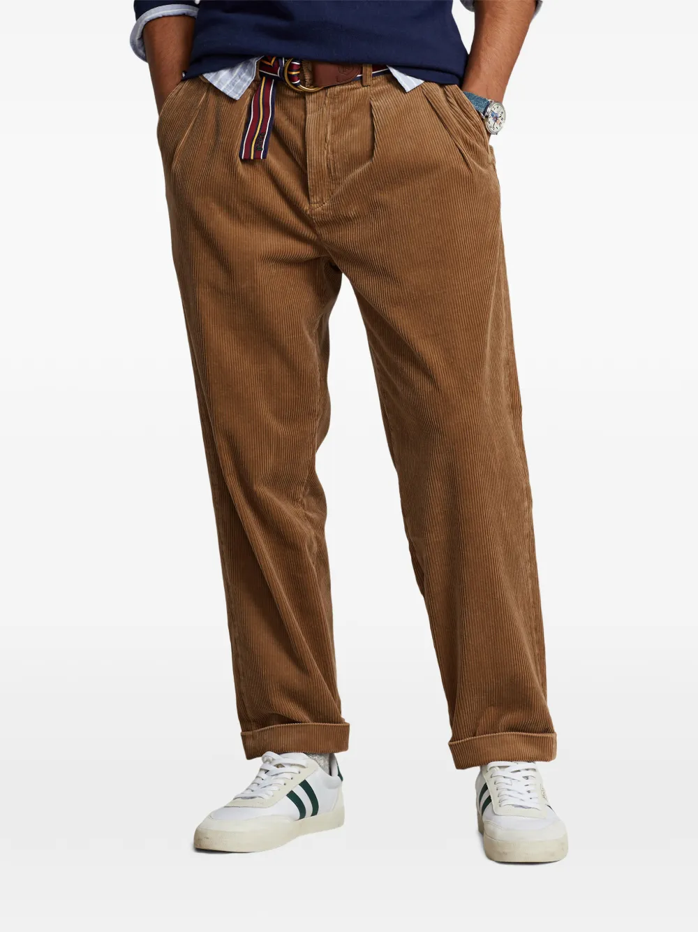 Polo Ralph Lauren Ribfluwelen plooibroek Bruin