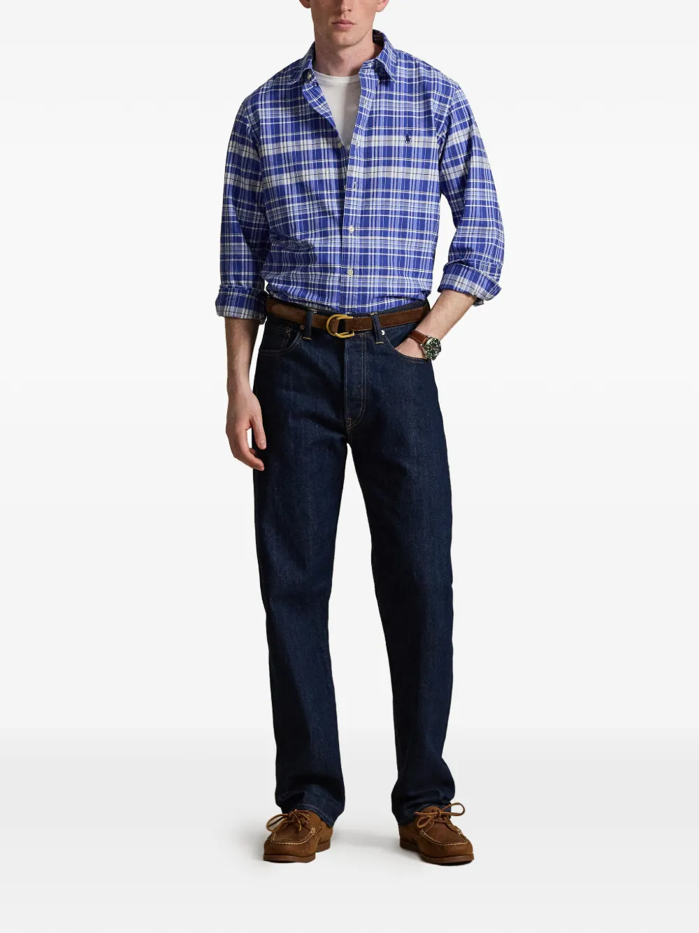 Polo Ralph Lauren Geruit Oxford overhemd Blauw