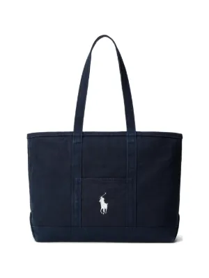 Polo Ralph Lauren Polo Bear Embroidered Tote Bag | Blue | FARFETCH CA