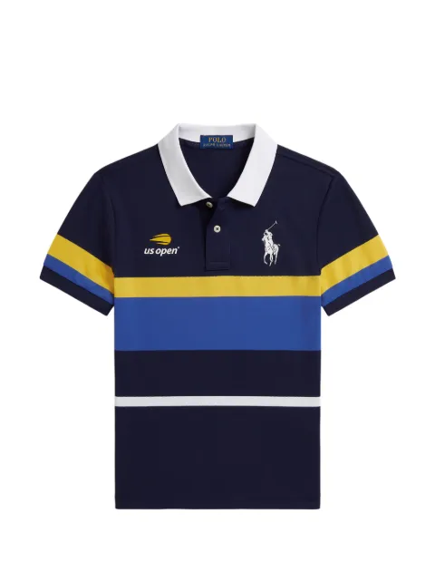 POLO RALPH LAUREN KIDS x US Open striped short-sleeve polo shirt
