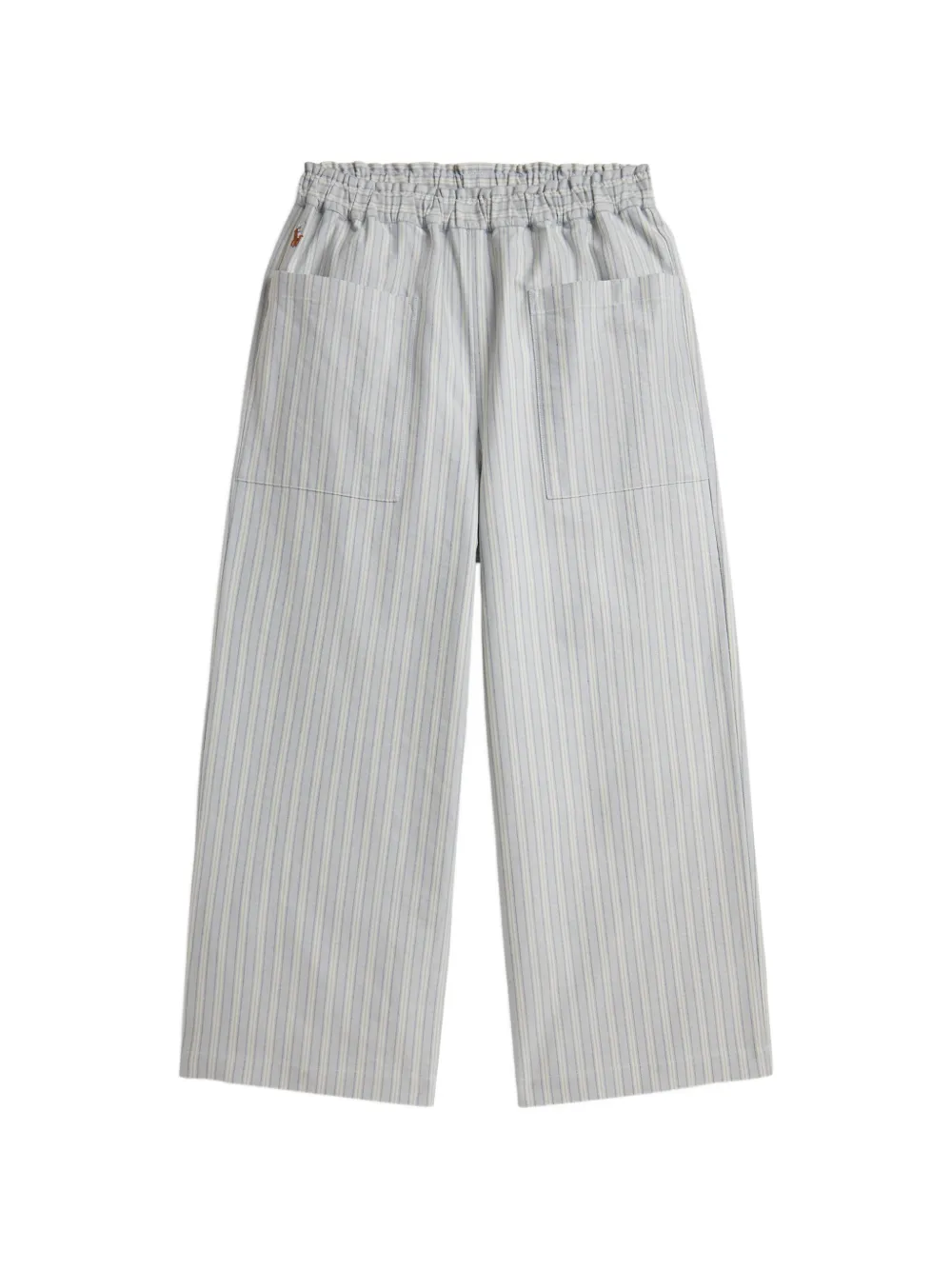POLO RALPH LAUREN KIDS Gestreepte cropped broek met borduurwerk Blauw