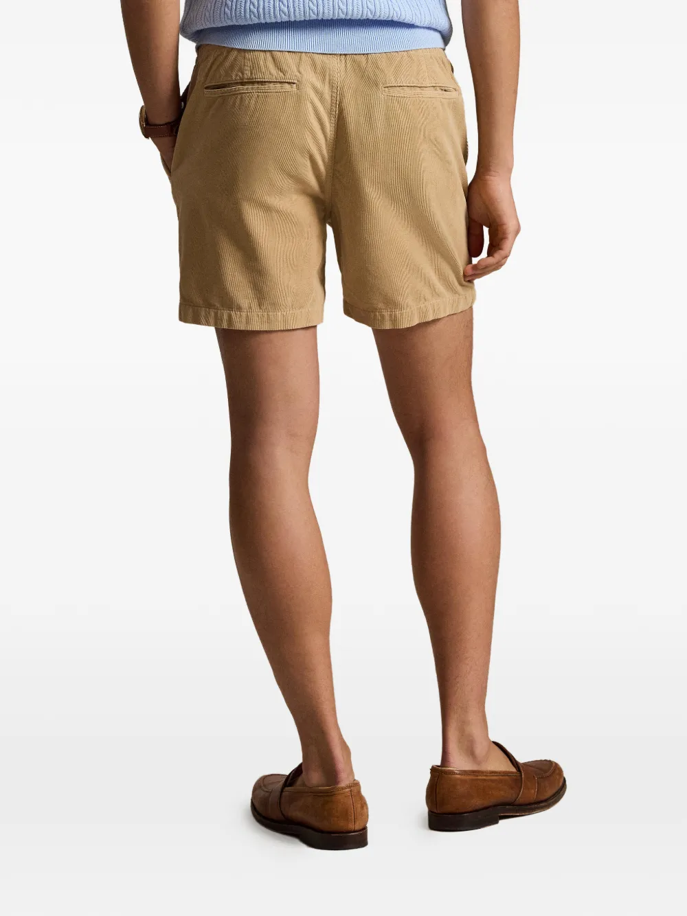 Polo Ralph Lauren Ribfluwelen shorts met logo-borduurwerk Beige