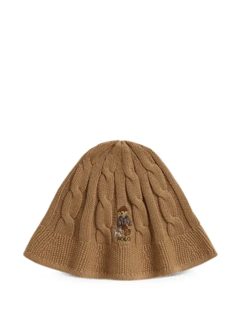 POLO RALPH LAUREN KIDS Polo Bear cable-knit beanie hat