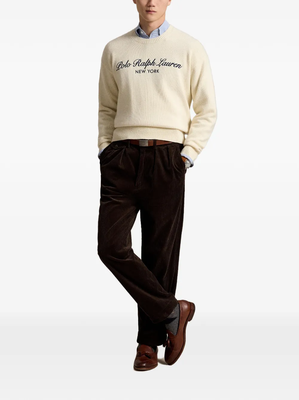Polo Ralph Lauren Ruimvallende trui van wol-katoen Beige