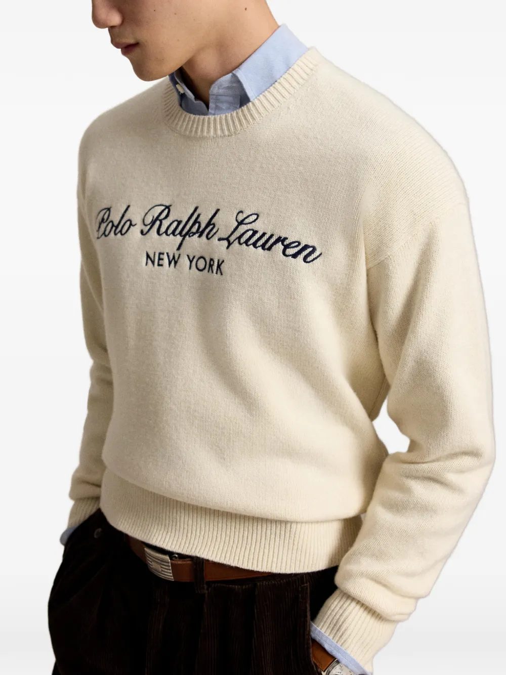Polo Ralph Lauren Ruimvallende trui van wol-katoen Beige