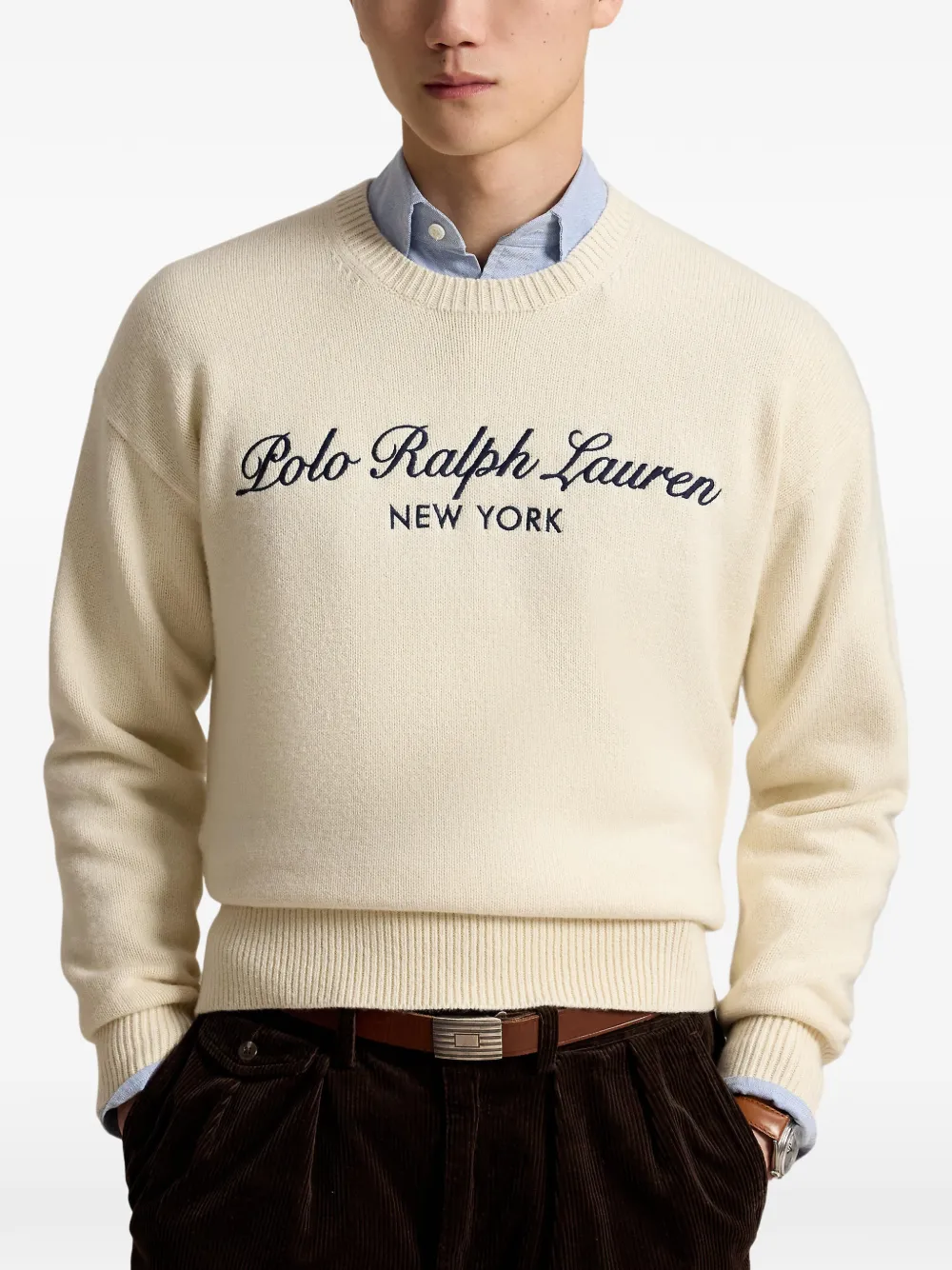 Polo Ralph Lauren Ruimvallende trui van wol-katoen Beige