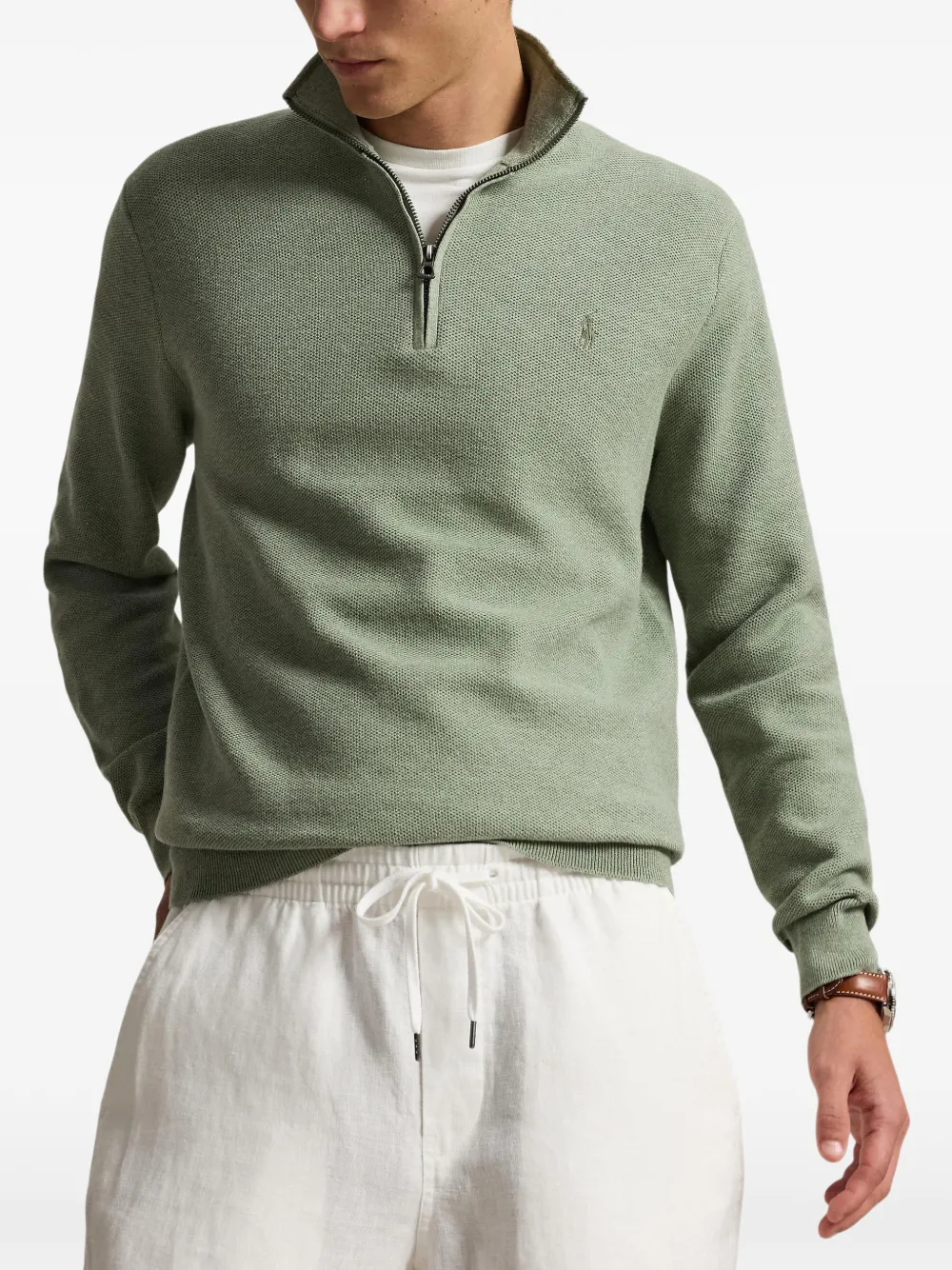 Polo Ralph Lauren Poloshirt met halve rits Groen