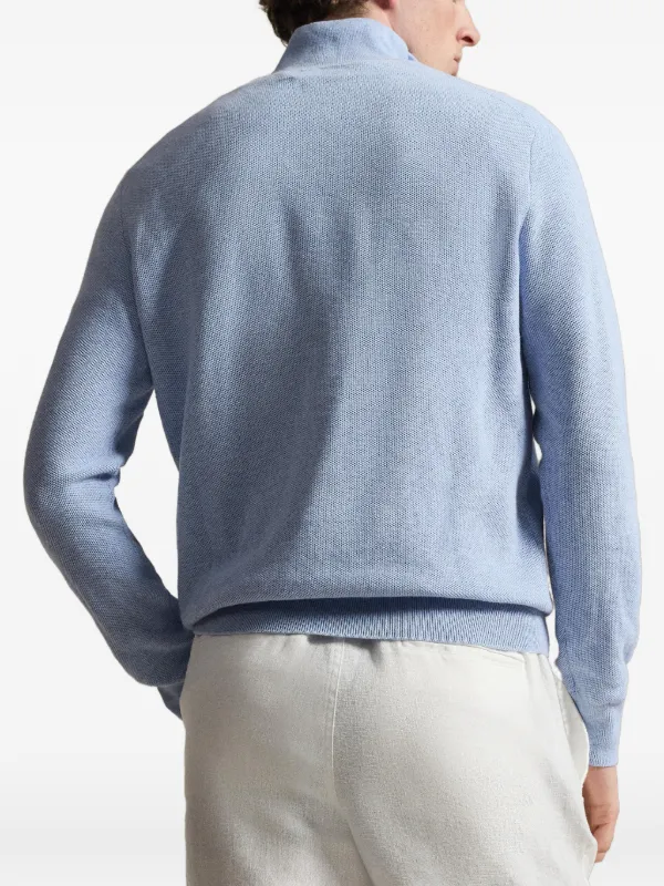 Polo Ralph Lauren Quarter Zip Knit Sweater | Blue | FARFETCH