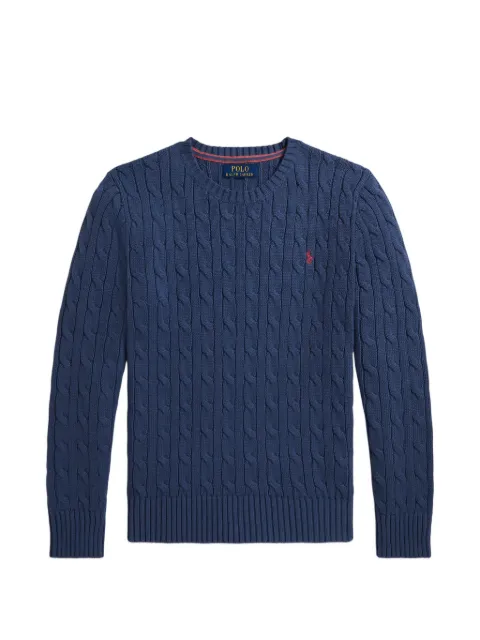 POLO RALPH LAUREN KIDS cable-knit embroidered sweater
