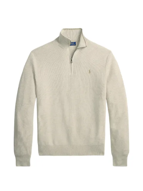 Polo Ralph Lauren sweat-shirt en résille à col zippé