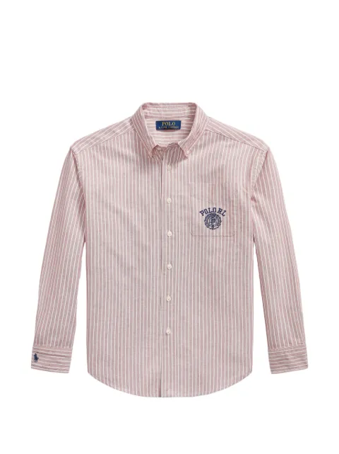 POLO RALPH LAUREN KIDS striped crest-embroidered shirt