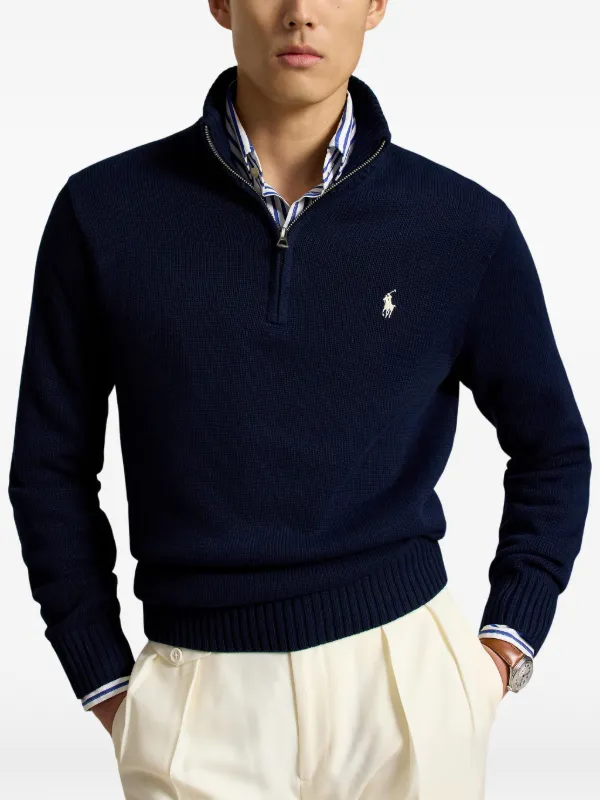 Polo Ralph Lauren Suéter Com Motivo Pony e Zíper | Azul | FARFETCH BR