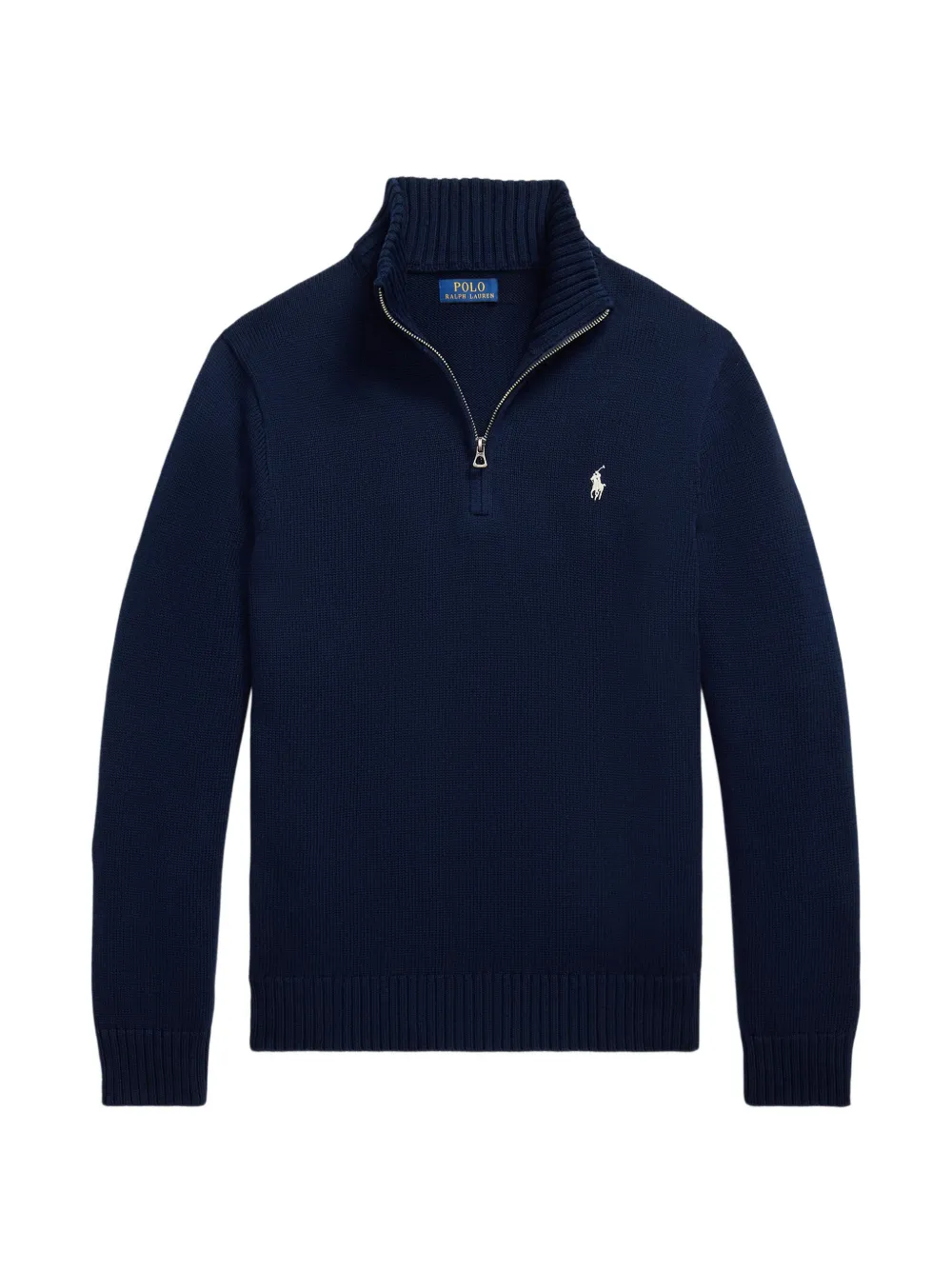 Polo Ralph Lauren quarter-zip Pony-motif sweater - Blu