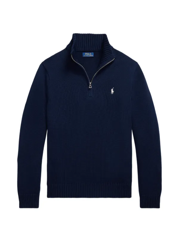 Polo Ralph Lauren Suéter Com Motivo Pony e Zíper | Azul | FARFETCH BR