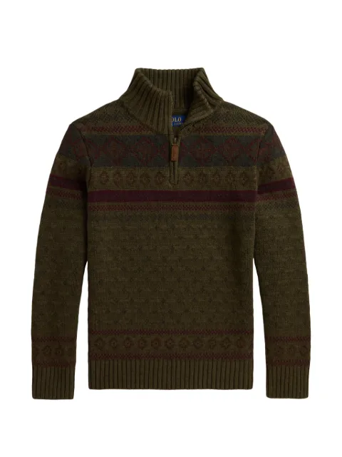 POLO RALPH LAUREN KIDS Fair Isle quarter-zip sweater