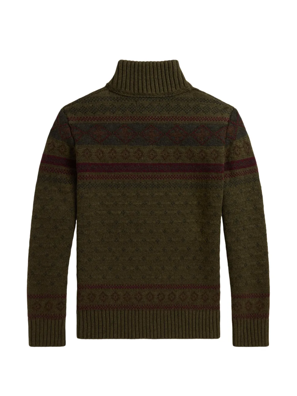 POLO RALPH LAUREN KIDS Fair Isle trui met kwartrits Groen