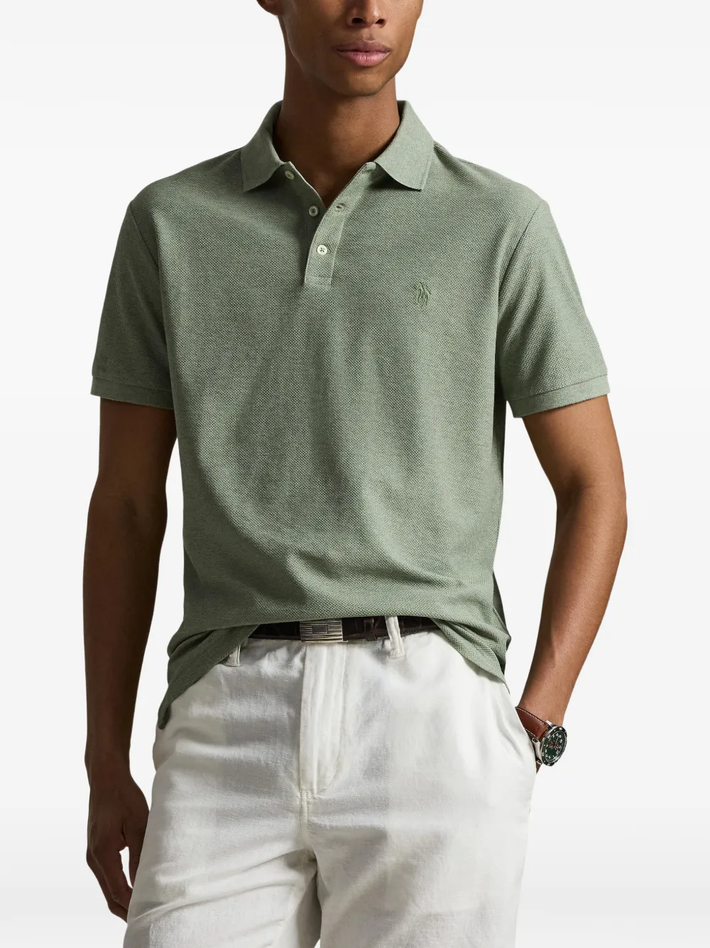 Polo Ralph Lauren Slim-fit poloshirt met mesh Groen
