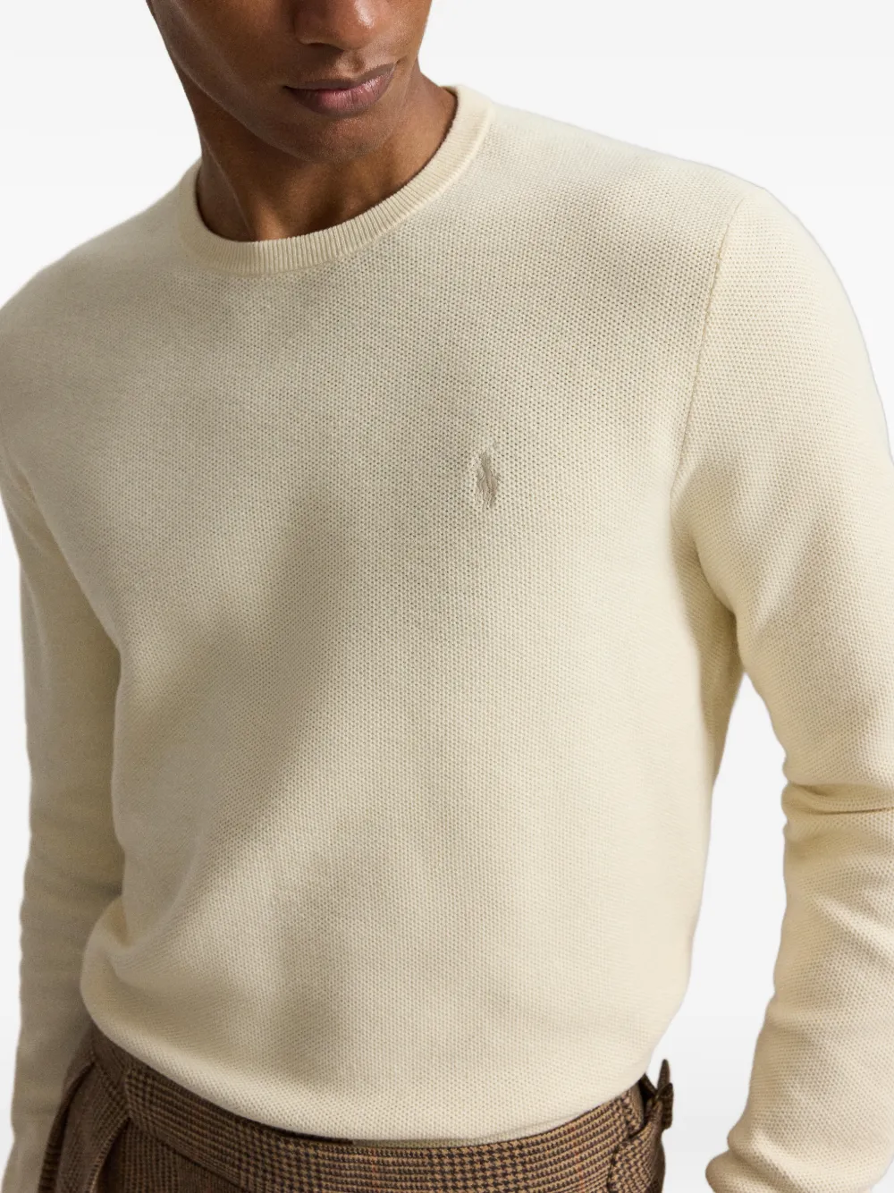 Polo Ralph Lauren Pony gebreide trui met mesh Beige