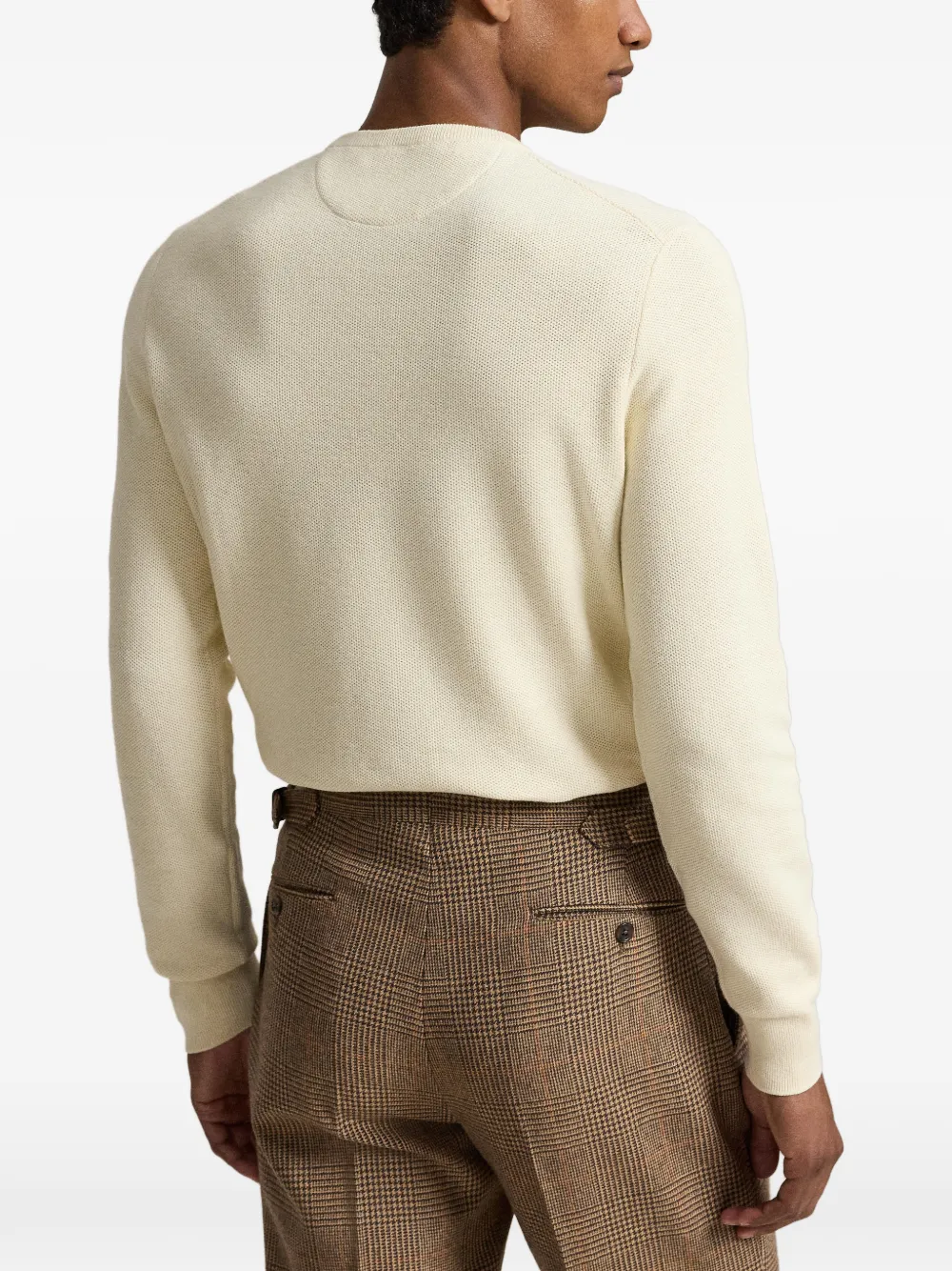Polo Ralph Lauren Pony gebreide trui met mesh Beige