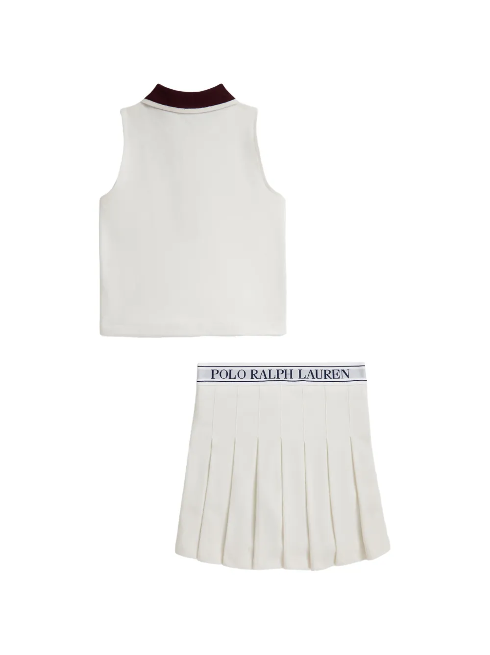 POLO RALPH LAUREN KIDS Top en rok met logoband Beige