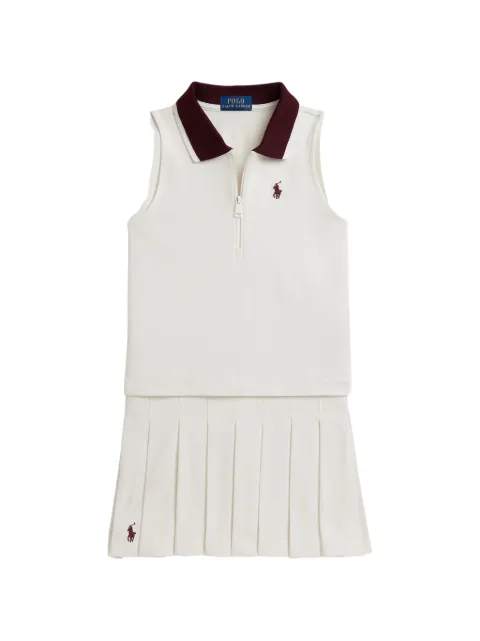 POLO RALPH LAUREN KIDS Conjunto 2 peças com pregas e logo no cós