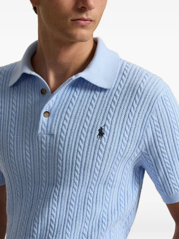 Polo Ralph Lauren ケーブルニット ポロシャツ | ブルー | FARFETCH JP