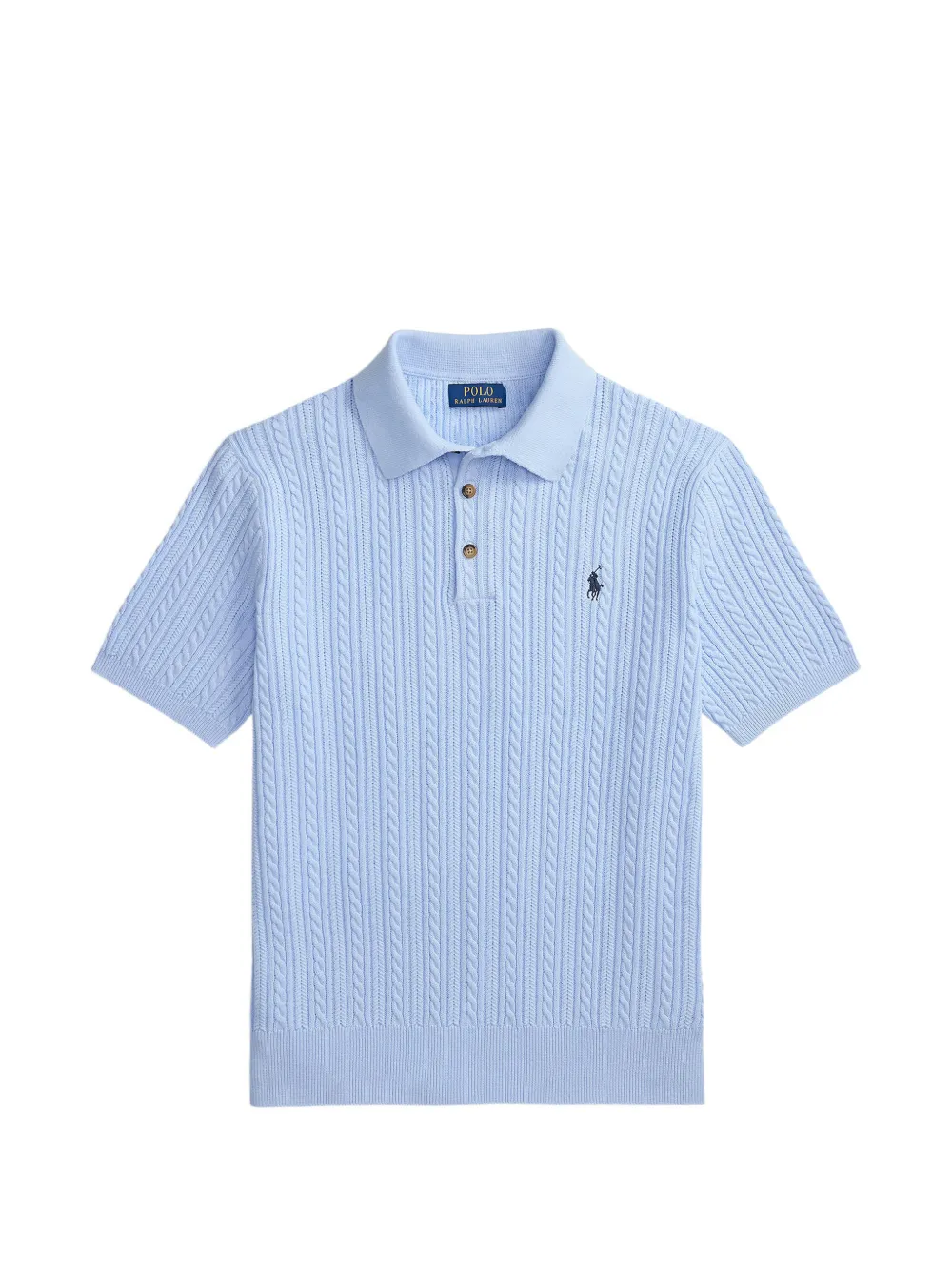 Polo Ralph Lauren cable-knit polo shirt - Blu