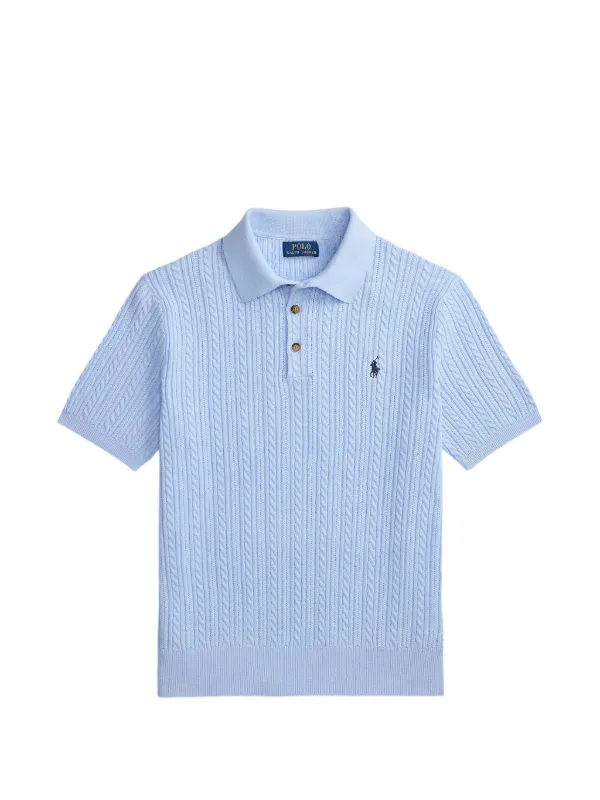 Polo Ralph Lauren ケーブルニット ポロシャツ | ブルー | FARFETCH JP