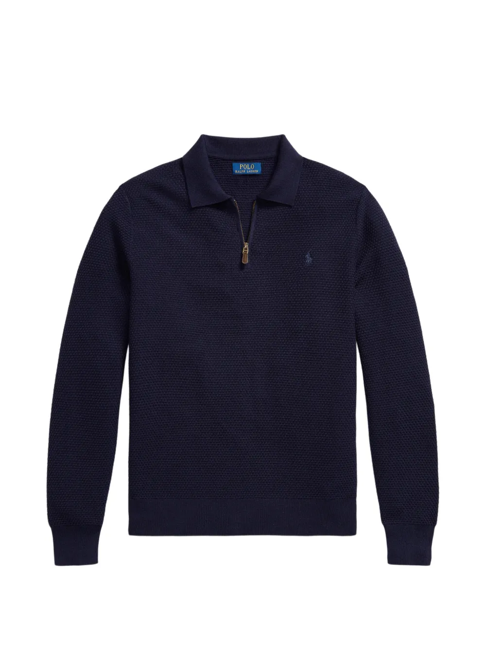 Polo Ralph Lauren Washable Wool Polo-collar Jumper In Blue