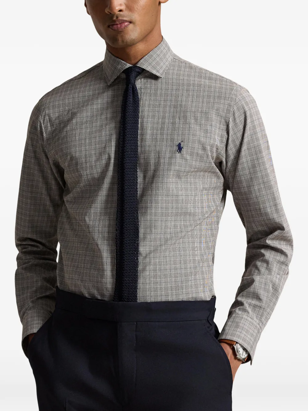 Polo Ralph Lauren Custom Fit geruit popeline overhemd Grijs