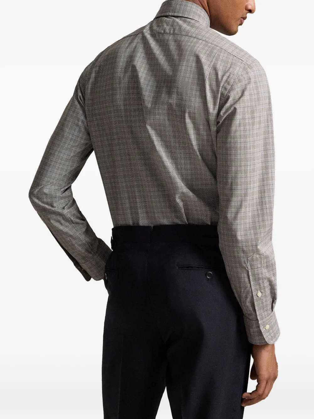 Polo Ralph Lauren Custom Fit geruit popeline overhemd Grijs