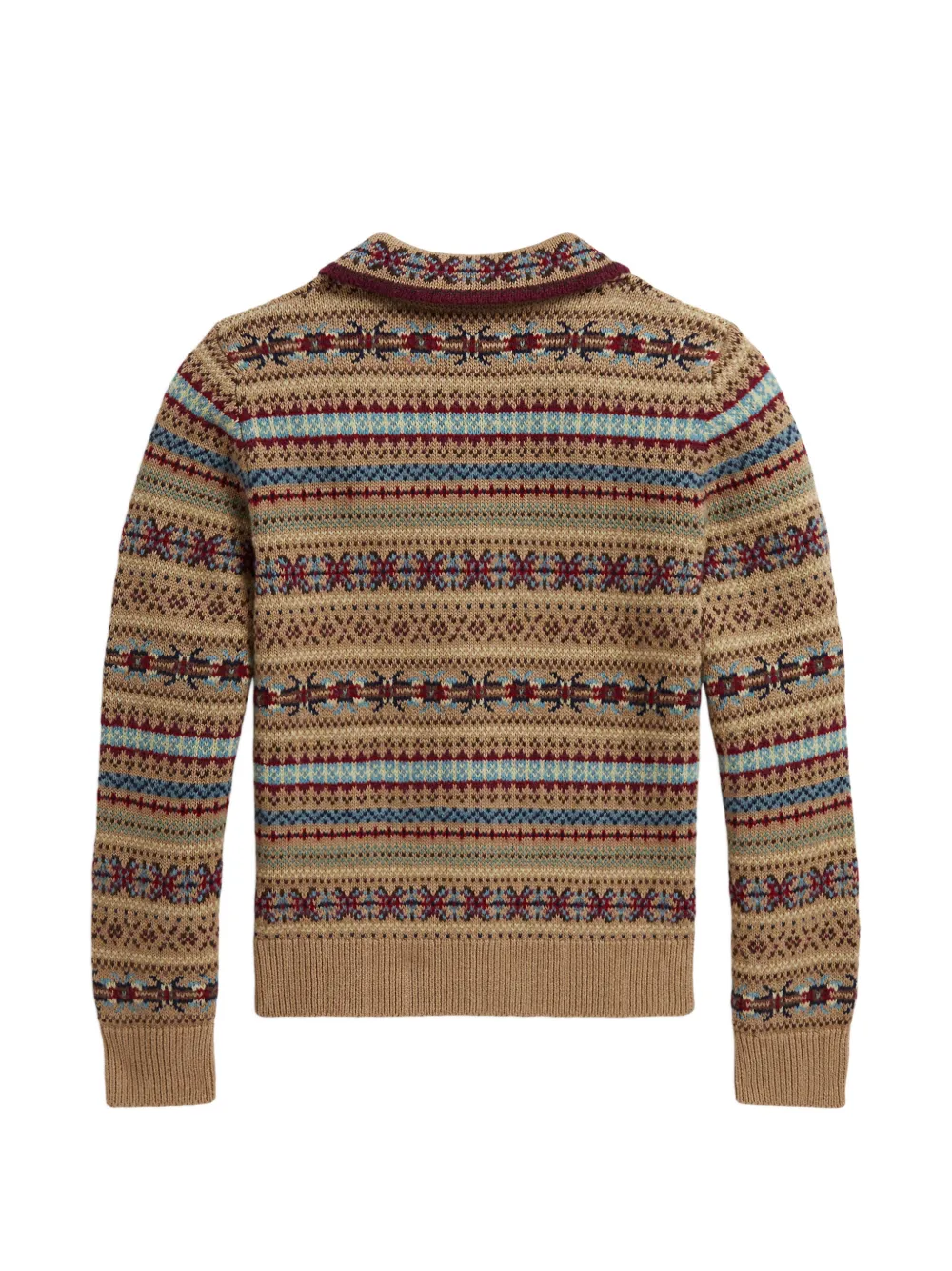 POLO RALPH LAUREN KIDS Fair Isle gebreid katoenen vest Bruin
