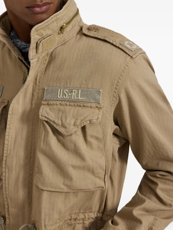 Polo Ralph Lauren patch-detail Military Jacket | Brown | FARFETCH MY