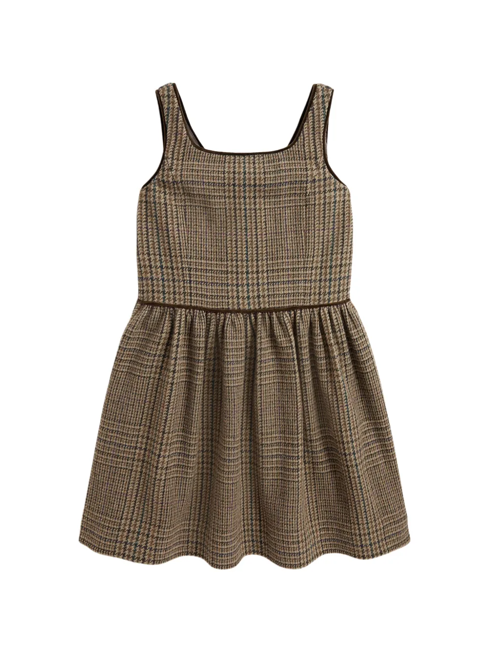 POLO RALPH LAUREN KIDS Prince of Wales geruite jurk Bruin