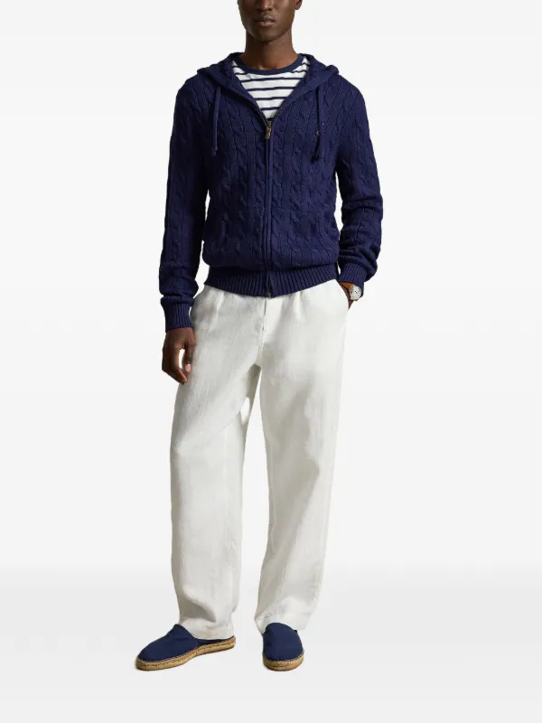 Polo Ralph Lauren ケーブルニット ジップパーカー | ブルー | FARFETCH JP