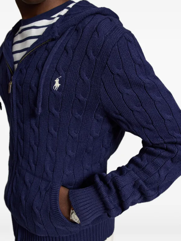 Polo Ralph Lauren ケーブルニット ジップパーカー | ブルー | FARFETCH JP