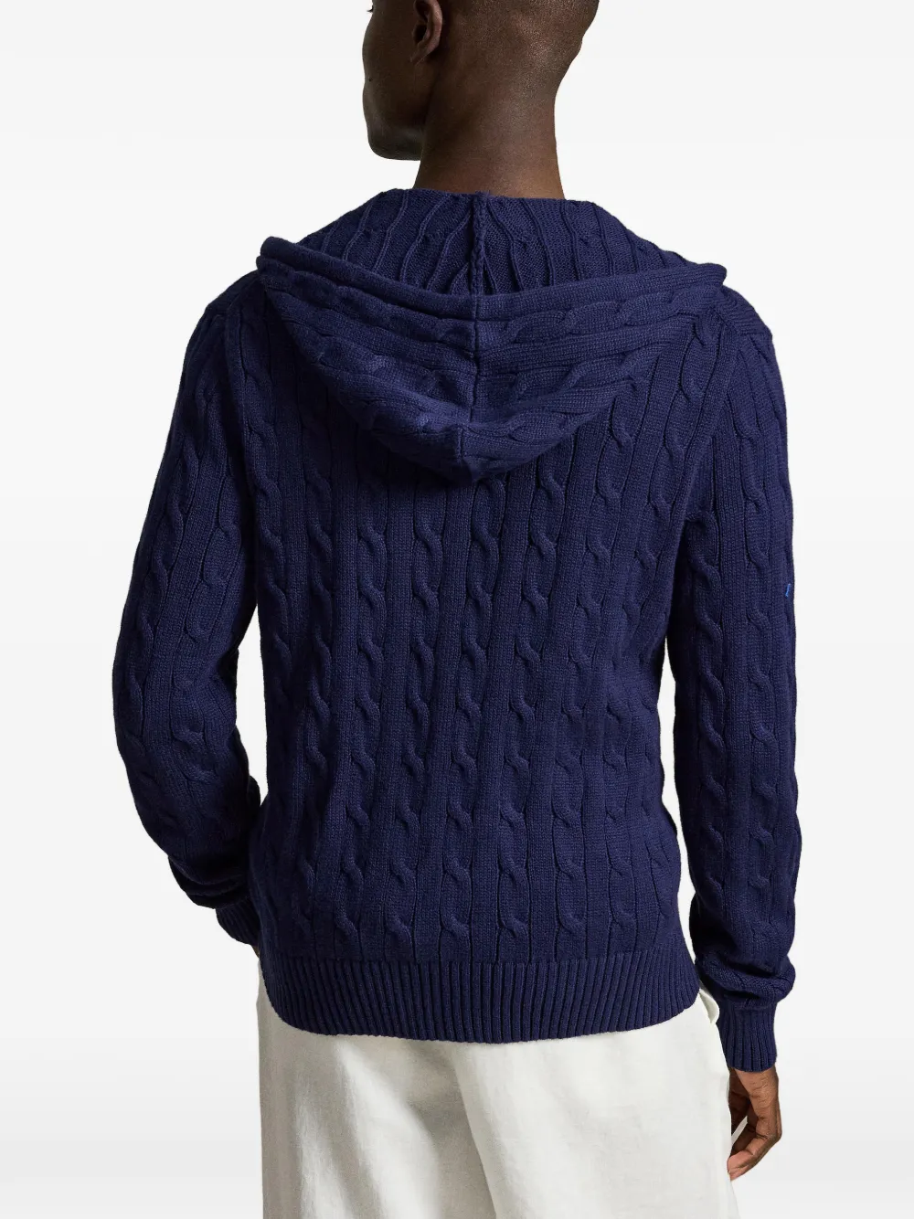 Polo Ralph Lauren Kabelgebreide hoodie met rits Blauw