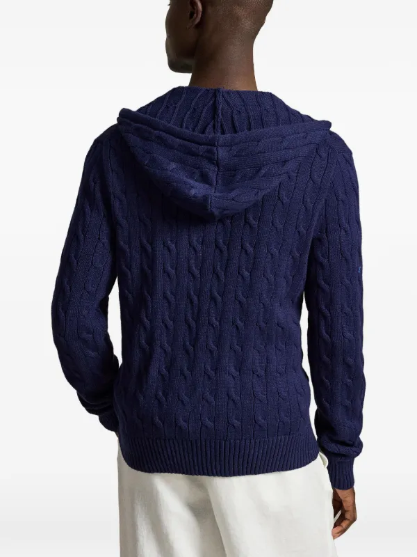 Polo Ralph Lauren ケーブルニット ジップパーカー | ブルー | FARFETCH JP
