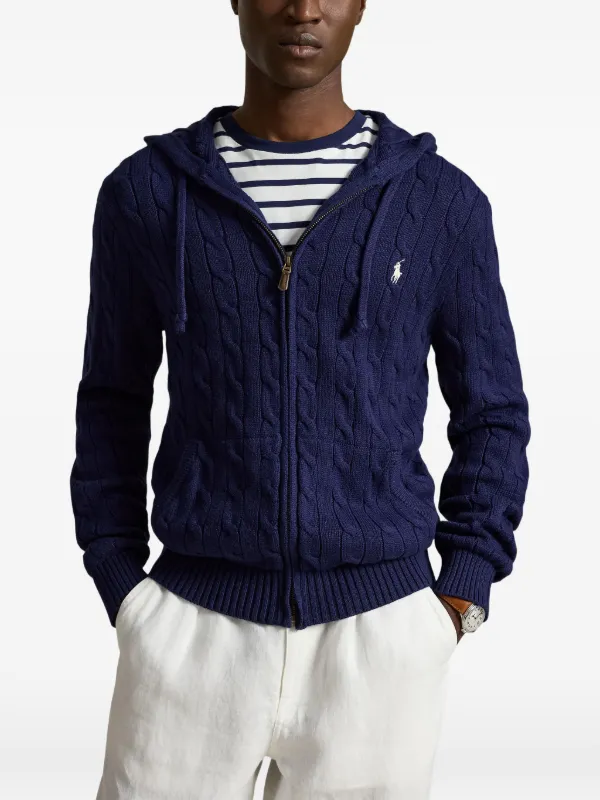 Polo Ralph Lauren ケーブルニット ジップパーカー | ブルー | FARFETCH JP Polo Ralph Lauren ケーブルニット ジップパーカー | ブルー | FARFETCH JP